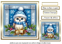 gold blue owl