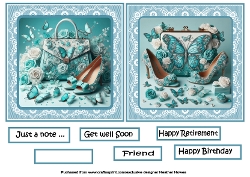 aqua shoes handbag and roses toppers