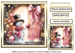 christmas snowman pink
