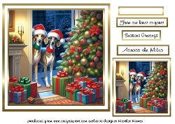 christmas peeping greyhounds