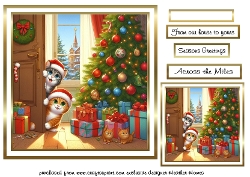 christmas peeping cats1