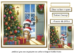 christmas peeping cats 2
