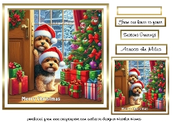 christmas peeping norfolk terriers 1