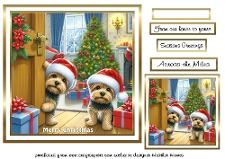 christmas peeping norfolk terriers 2