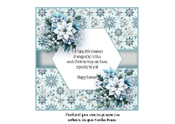 blue poinsettias snowman insert verse