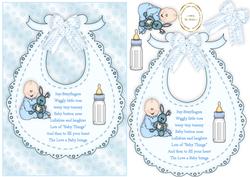 Baby Boy Cute Bib Card with Verse