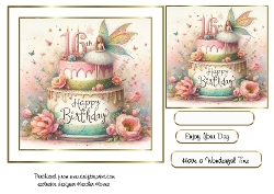 happy birthday whimsical 16th cake