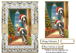 A5 christmas peeping greyhounds