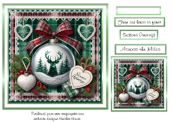 snowscene stag bauble 1
