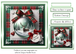 snowscene stag bauble 2