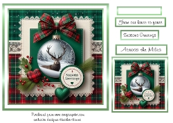 snowscene stag bauble 3