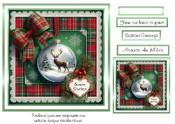 snowscene stag bauble 4