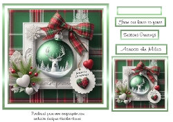 snowscene stag bauble 5