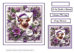 Highland coo purple christmas 2