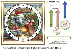 advent calendar card  13 elephant