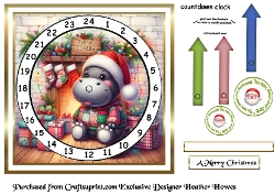 advent calendar card 15 hippo