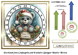 advent calendar card 16 grey teddy