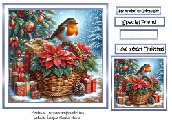 framed christmas robin