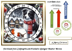 bw and red accents advent clock card 6