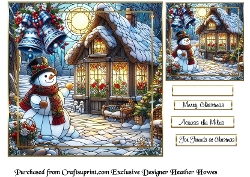 stainglass christmas snowman 1