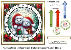 stained glass advent calendar cards polar bears