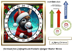 stained glass advent calendar cards donkey