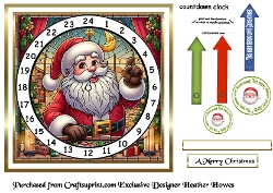 stained glass advent calendar cards santa 4
