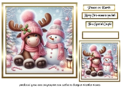 card fronts and tag/topper 16 pink moose