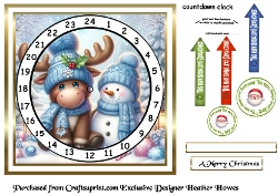 animal advent card 6 moose blue