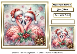 festive birds 5 flamingos