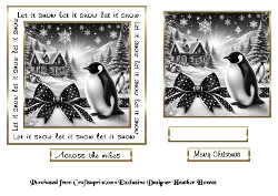Let it snow black and white pengins