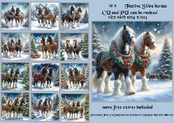 festive Shire horses