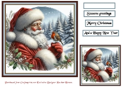 santa and  the robin