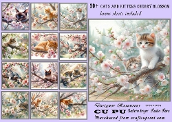 Cats and kittens in the cherry blossom (as requested)