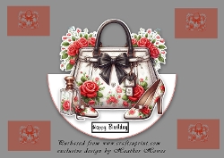 floral rocker handbag with decoupage