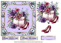 anenome card with handbag  2