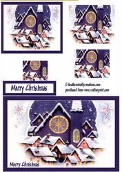 Christmas Roof Tops Topper or Card Front