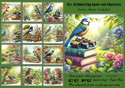 20+ birdwatching books and binoculars