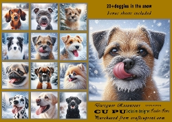 20+ dogs in snow