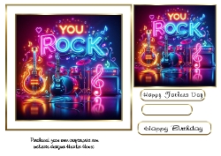 neon lights guitar you rock