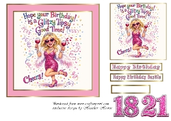 Glitzy tipsy birthday younger