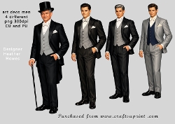 4 x Art Deco  men png format
