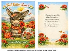 feel better soon cute donkey