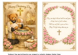 girl christening teddies