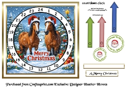 advent clock card horses