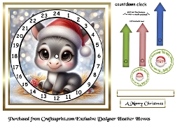 advent clock card donkey