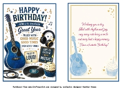 happy birthday blue guitar