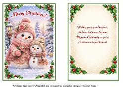 snowman mother and daughter