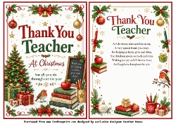 thank you teacher at christmas