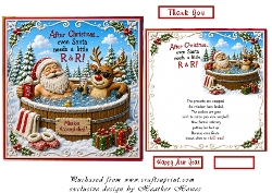 in the hot tub with santa